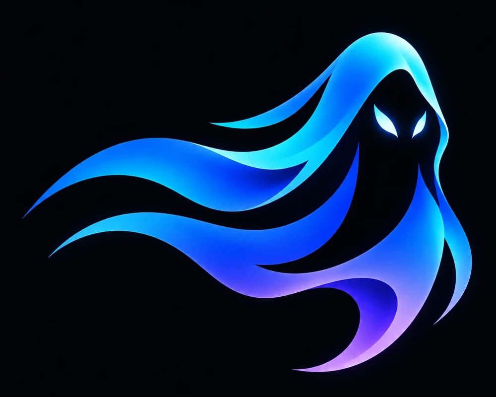 GHOST — a glowing blue hooded spirit
